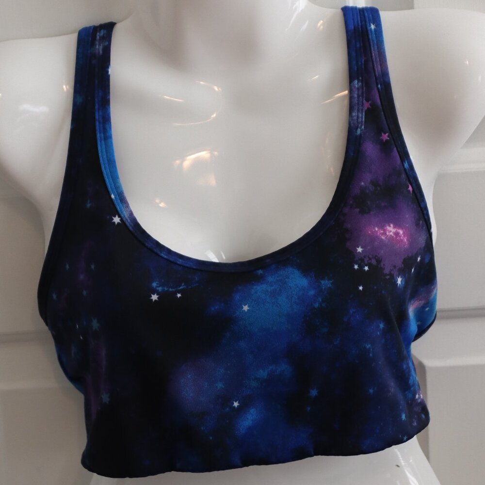 Victoria Secrets Pink Sport Lightly Lined Sports Bra in Galaxy Print Size XL